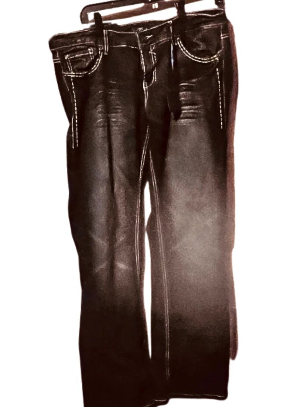Premium Royal Blue NEW Boot Cut Reverse Stitch Western Indigo Jeans Size 13 32W - Picture 8 of 8